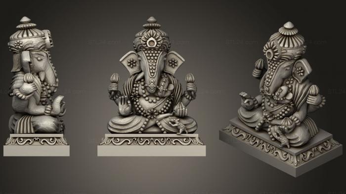 Indian sculptures (Lord Ganesh (1), STKI_0142) 3D models for cnc